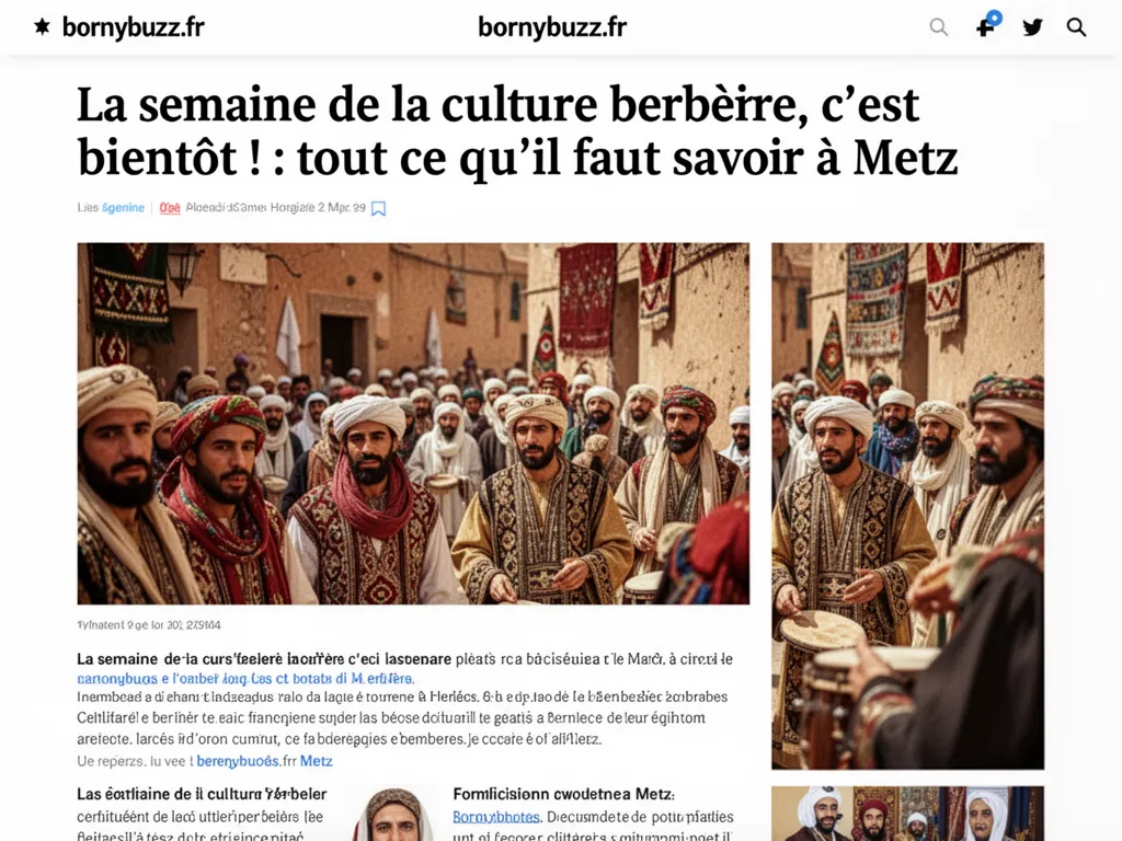 La semaine de la culture berbère, c'est bientôt ! : tout ce qu'il faut savoir à Metz