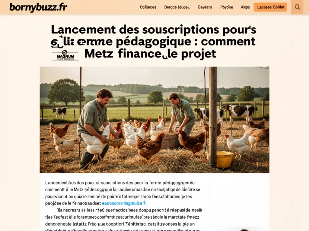 Lancement des souscriptions pour la ferme pédagogique : comment Metz finance le projet