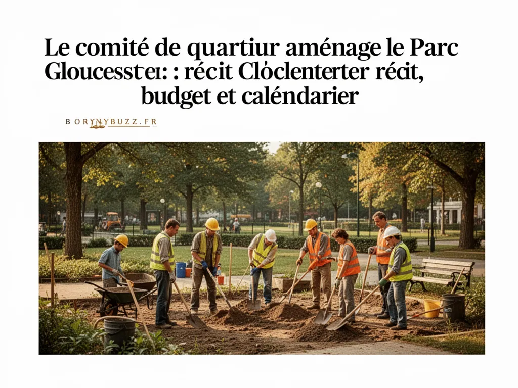 Le comité de quartier aménage le Parc Gloucester : récit, budget et calendrier