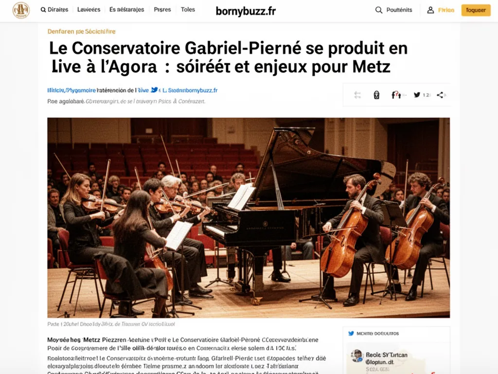 Le Conservatoire Gabriel-Pierné se produit en live à l'Agora : soirée et enjeux pour Metz