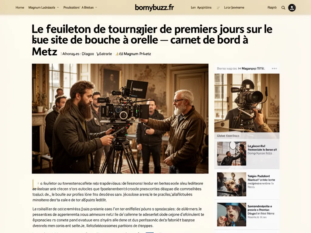 Le feuilleton de tournage de premiers jours sur le site de bouche a oreille : carnet de bord à Metz