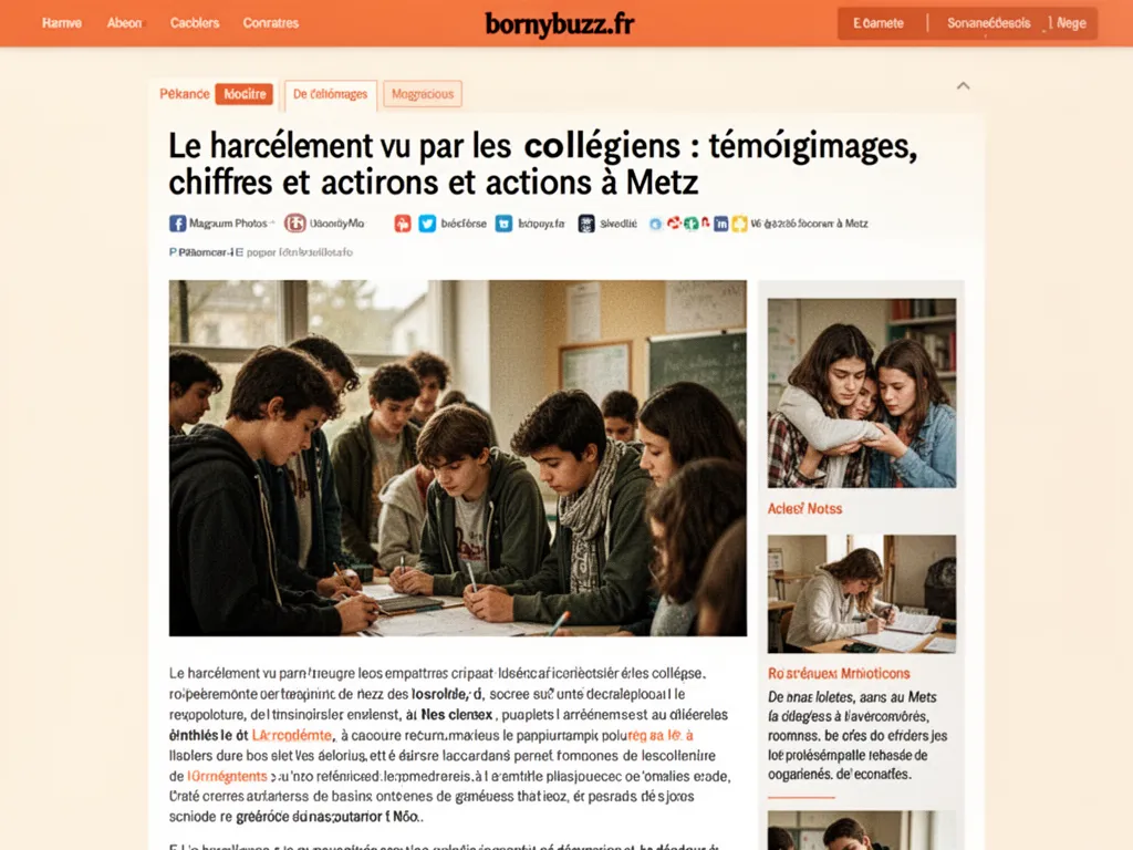 Le harcèlement vu par les collégiens : témoignages, chiffres et actions à Metz