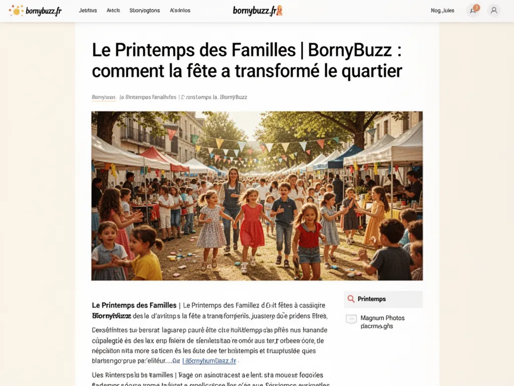 Le Printemps des Familles | BornyBuzz : comment la fête a transformé le quartier