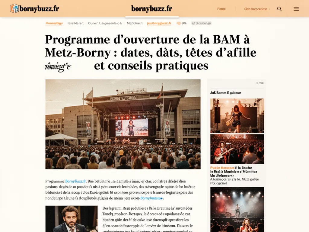 Programme d'ouverture de la BAM à Metz-Borny : dates, têtes d'affiche et conseils pratiques