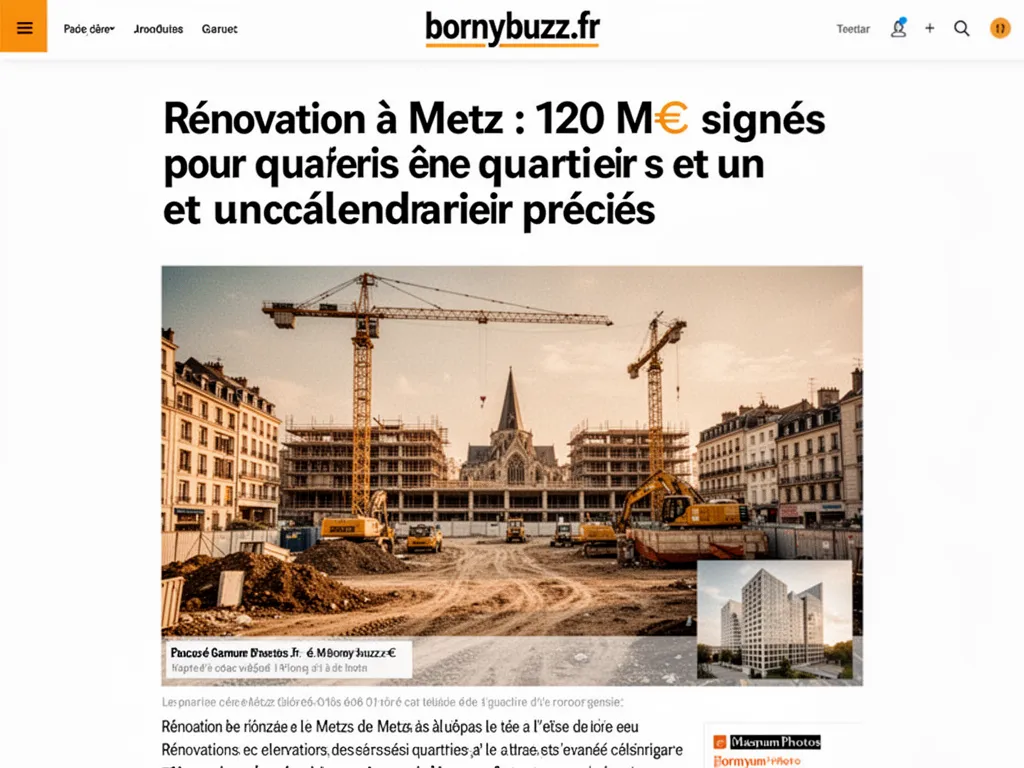 Rénovation à Metz : 120 M€ signés pour quatre quartiers et un calendrier précis