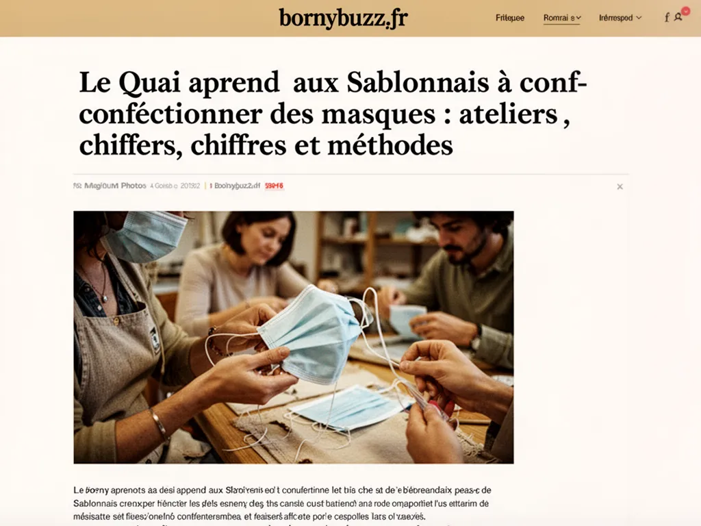 Le Quai apprend aux Sablonnais à confectionner des masques : ateliers, chiffres et méthodes