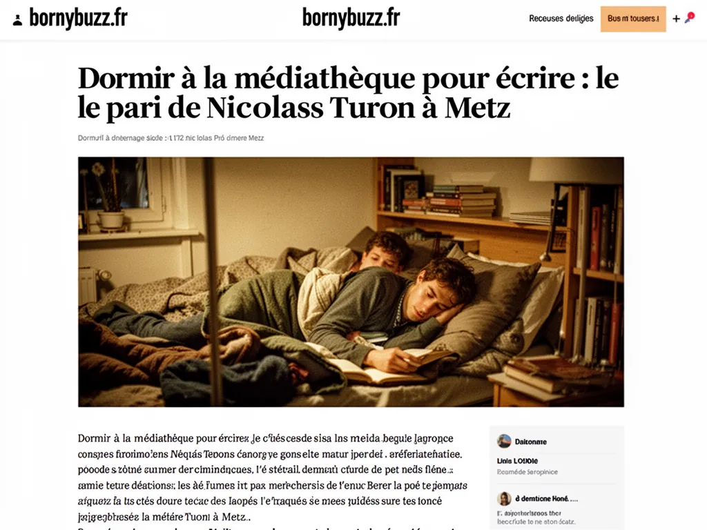 Dormir à la médiathèque pour écrire : le pari de Nicolas Turon à Metz