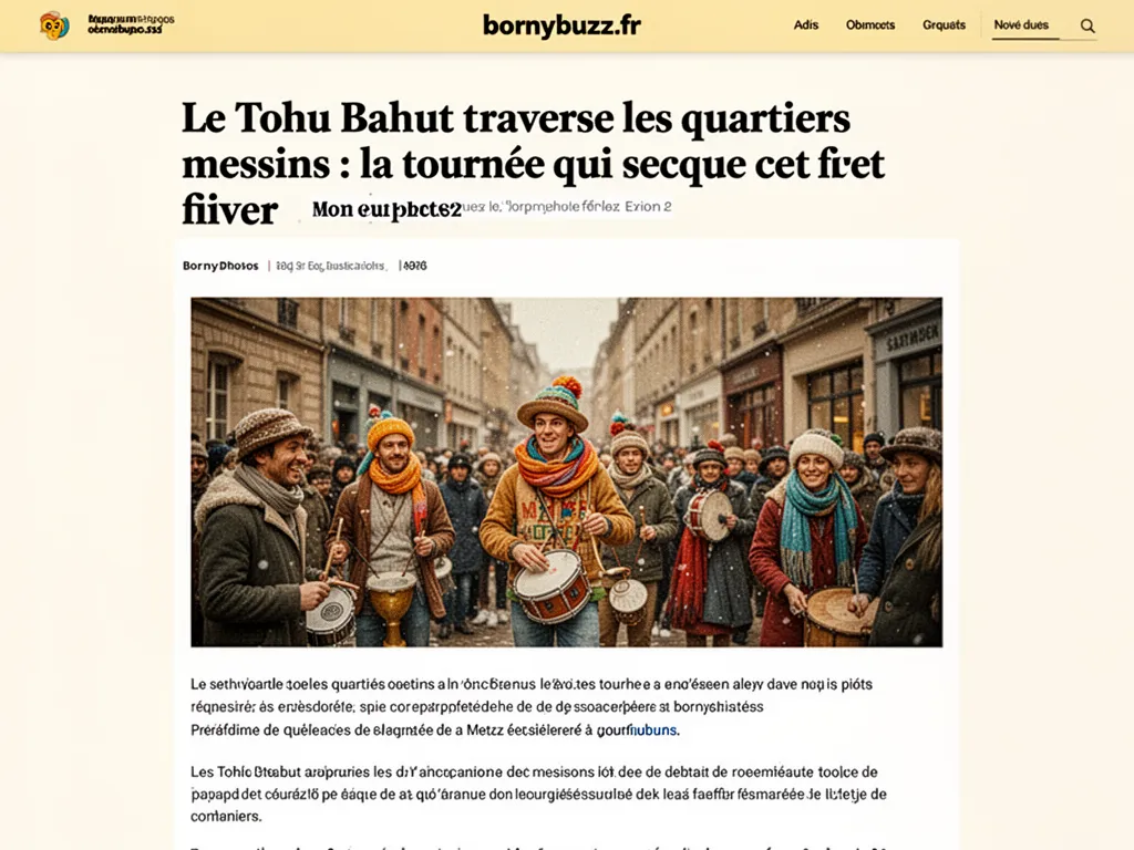 Le Tohu Bahut traverse les quartiers messins : la tournée qui secoue Metz cet hiver