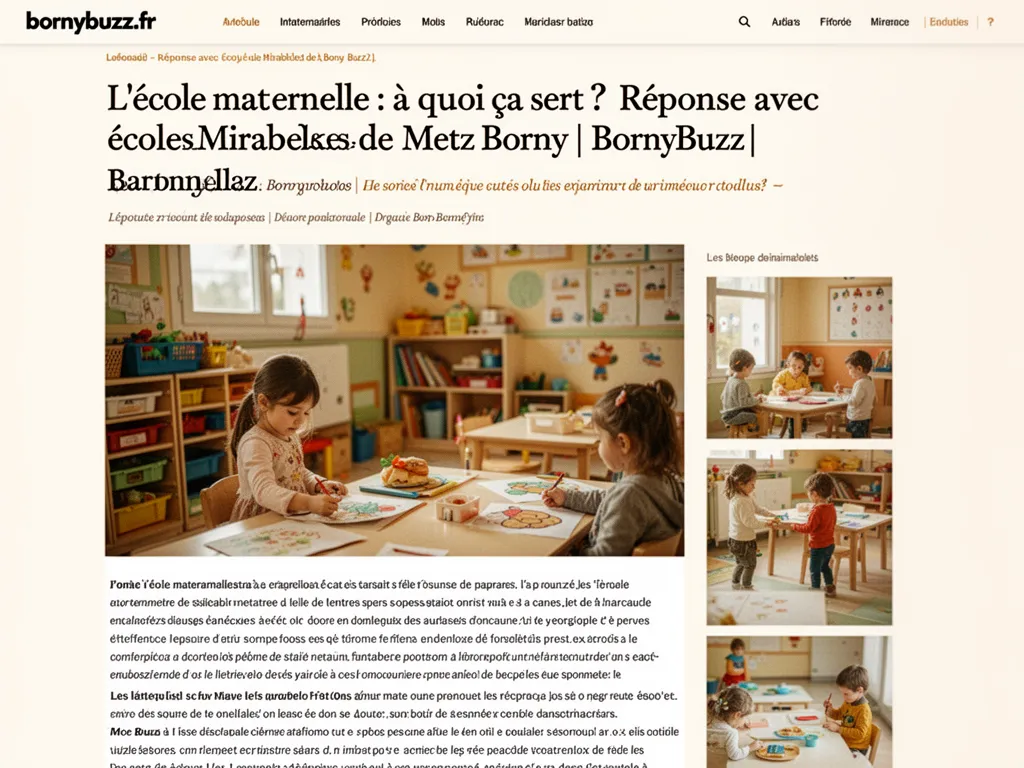 L’école maternelle : à quoi ça sert ? Réponse avec l’école Les Mirabelles de Metz Borny | BornyBuzz