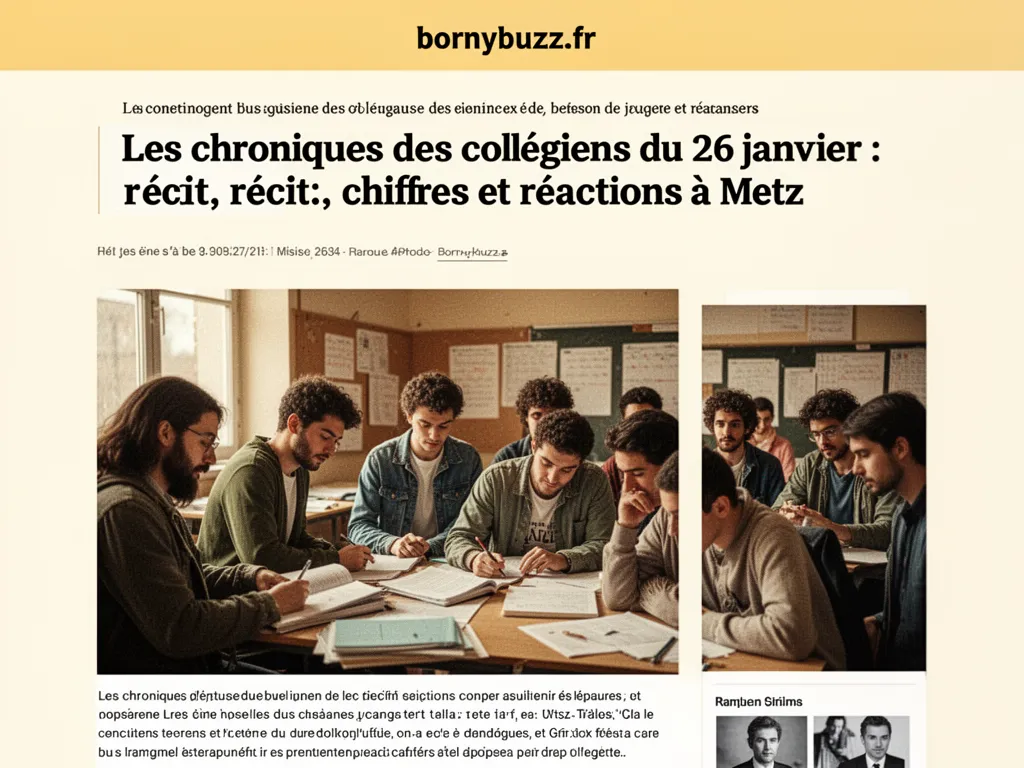 Les chroniques des collegiens du 26 janvier : récit, chiffres et réactions à Metz