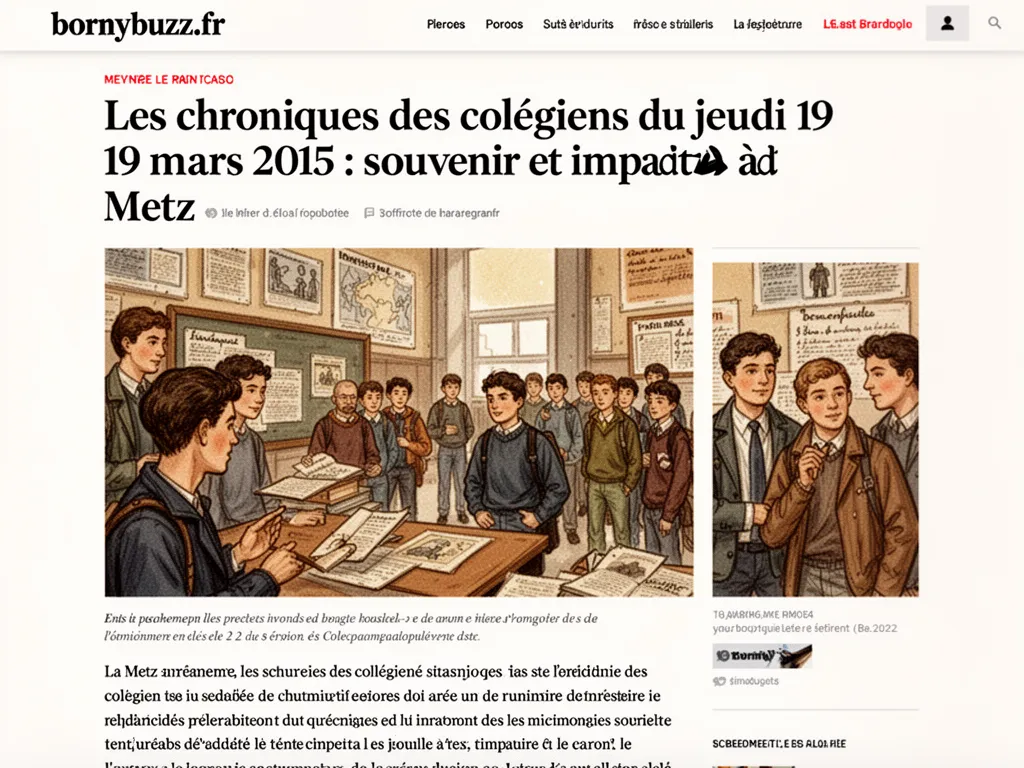 Les chroniques des collegiens du jeudi 19 mars 2015 : souvenir et impact à Metz