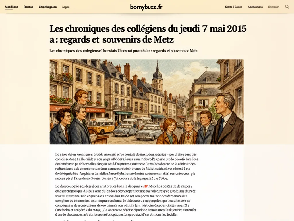 Les chroniques des collegiens du jeudi 7 mai 2015 : regards et souvenirs de Metz