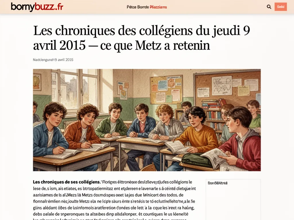 Les chroniques des collégiens du jeudi 9 avril 2015 : ce que Metz a retenu