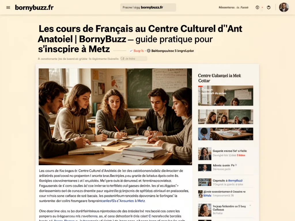 Les cours de Français au Centre Culturel d’Anatolie | BornyBuzz : guide pratique pour s’inscrire à Metz