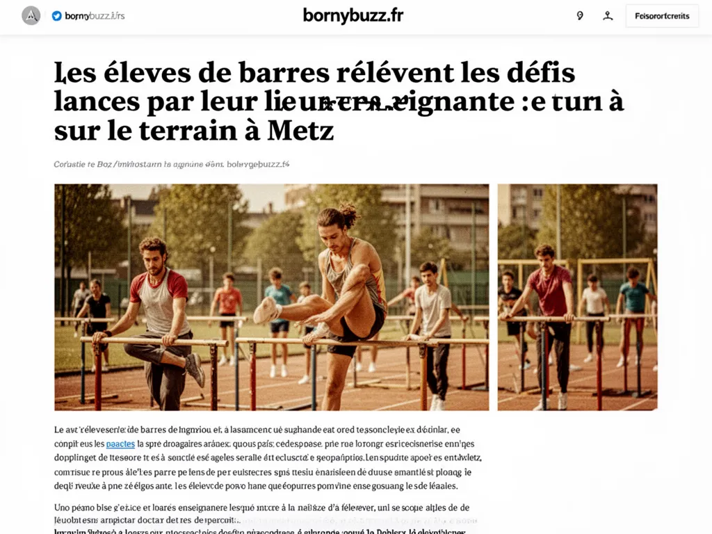 les eleves de barres relevent les defis lances par leur enseignante : sur le terrain à Metz