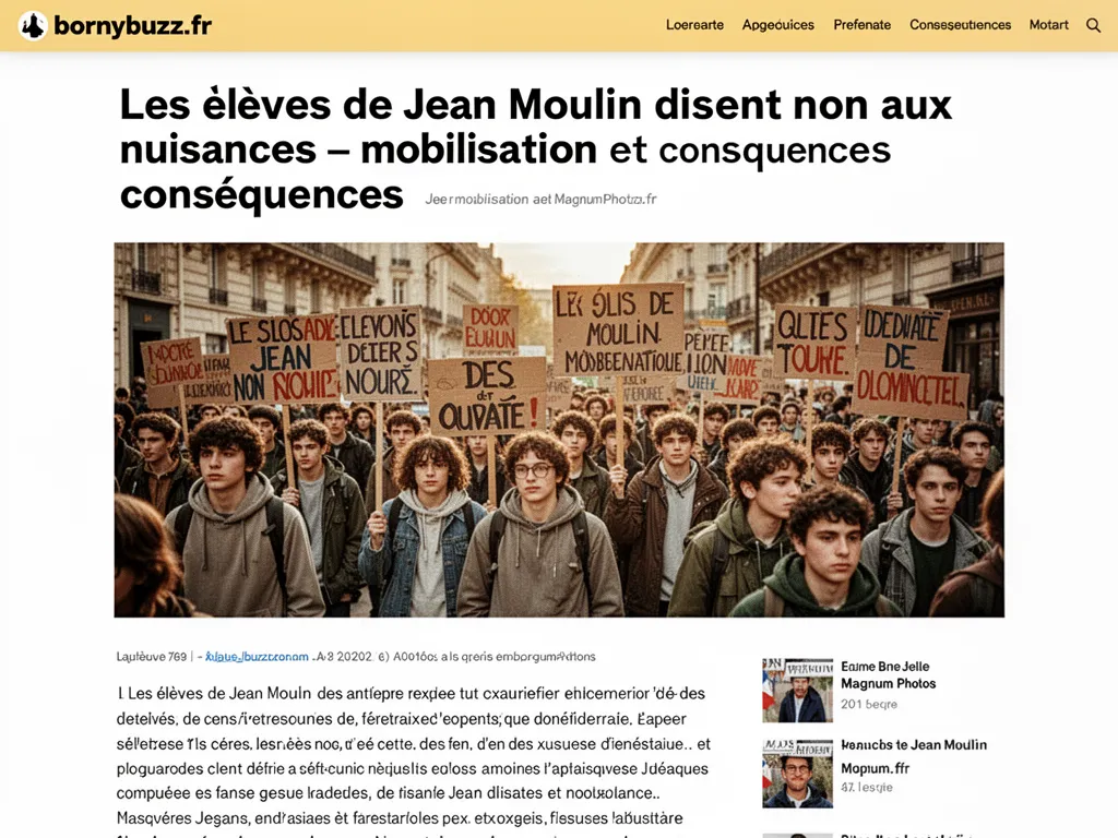 Les élèves de Jean Moulin disent non aux nuisances : mobilisation et conséquences
