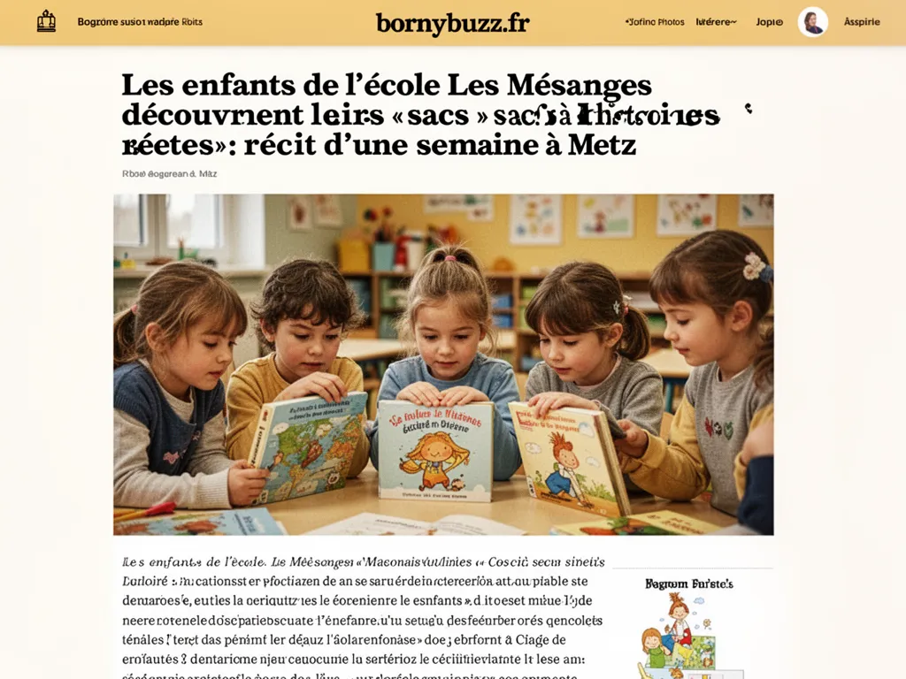 Les enfants de l’école Les Mésanges découvrent leurs « sacs à histoires » : récit d’une semaine à Metz