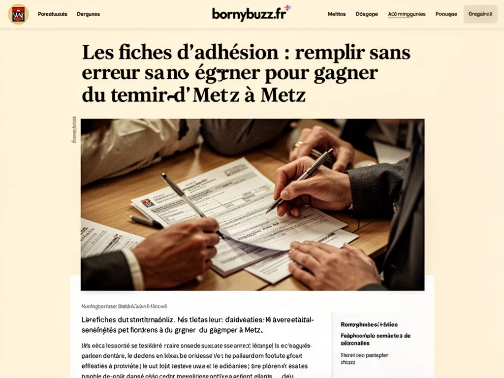 Les fiches d'adhésion : remplir sans erreur pour gagner du temps à Metz