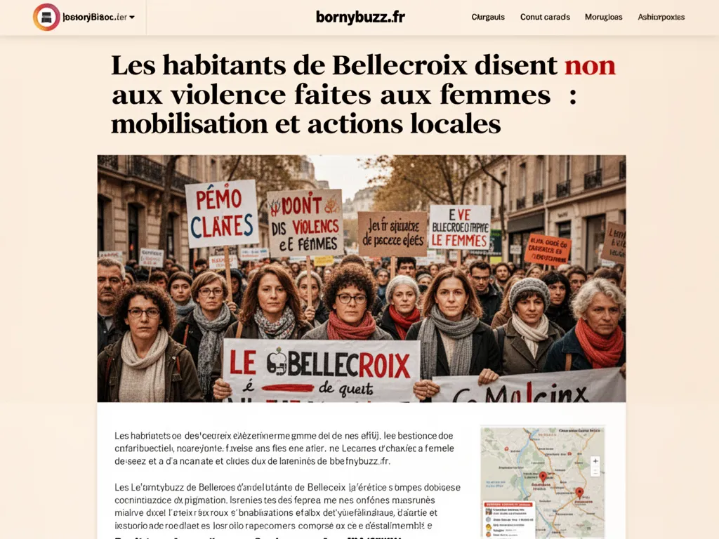 Les habitants de Bellecroix disent non aux violence faites aux femmes : mobilisation et actions locales