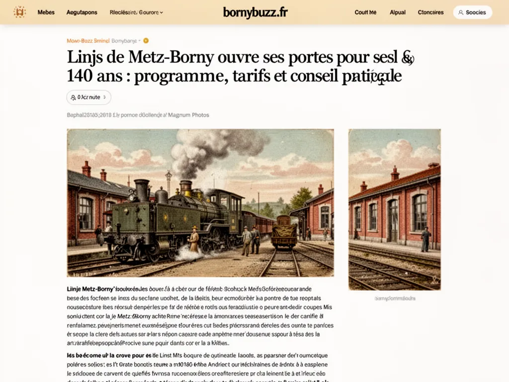 Linjs de Metz-Borny ouvre ses portes pour ses 140 ans : programme, tarifs et conseils pratiques