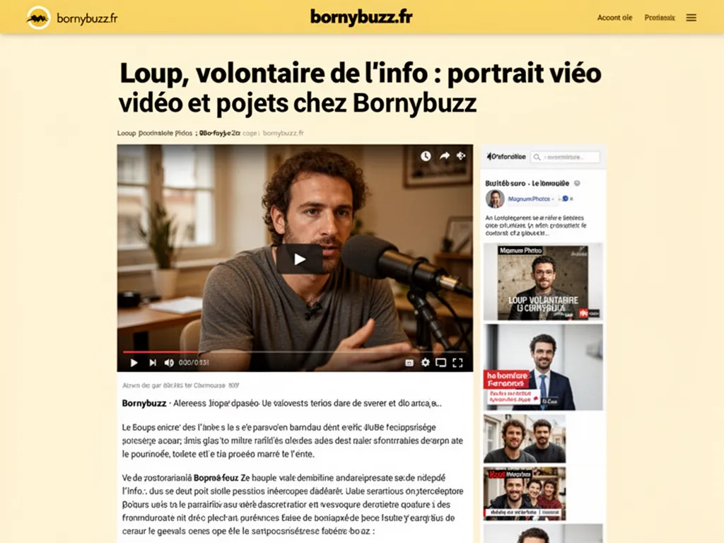 Loup, volontaire de l'info : portrait vidéo et projets chez Bornybuzz