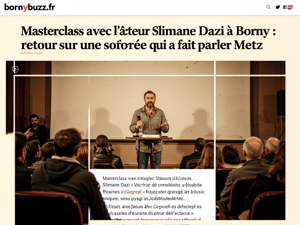 Masterclass avec l'acteur Slimane Dazi à Borny : retour sur une soirée qui a fait parler Metz