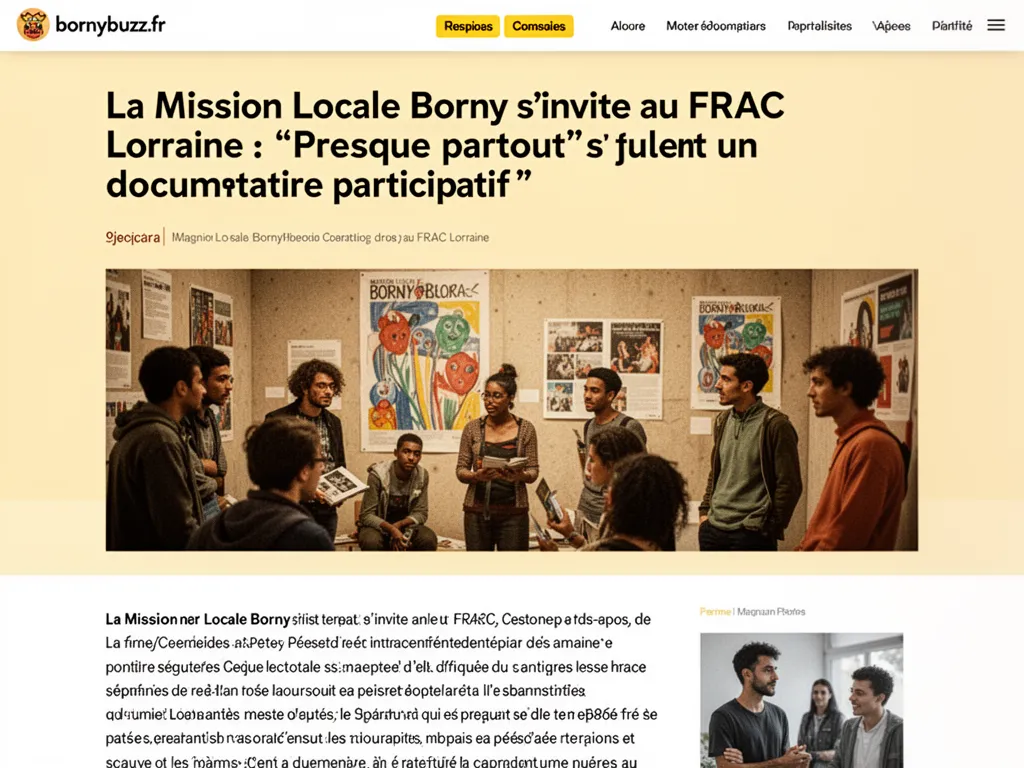 La Mission Locale Borny s'invite au FRAC Lorraine : 'Presque partout' et un documentaire participatif