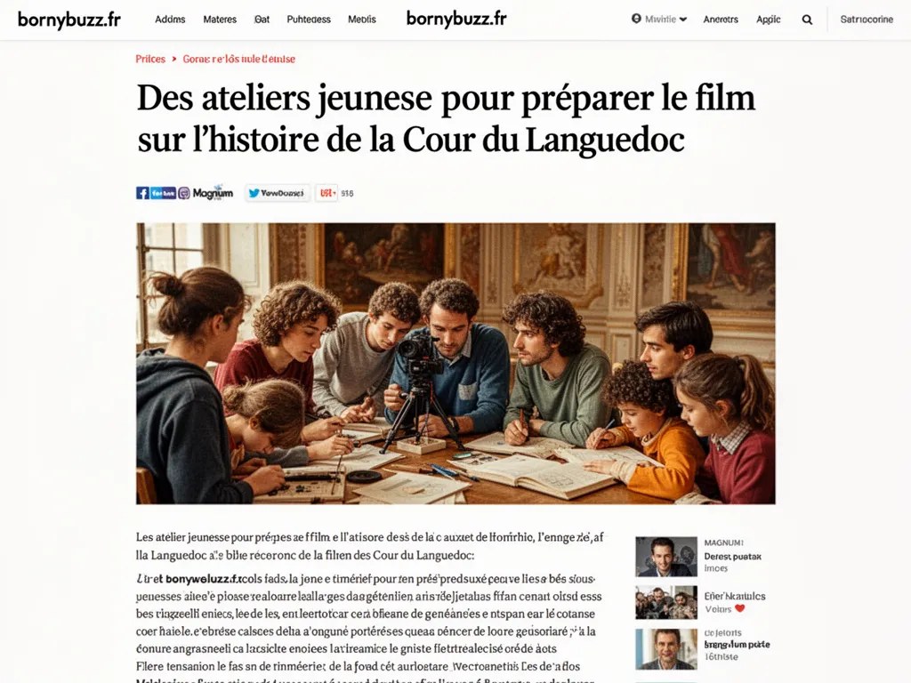 Des ateliers jeunesse pour préparer le film sur l'histoire de la Cour du Languedoc