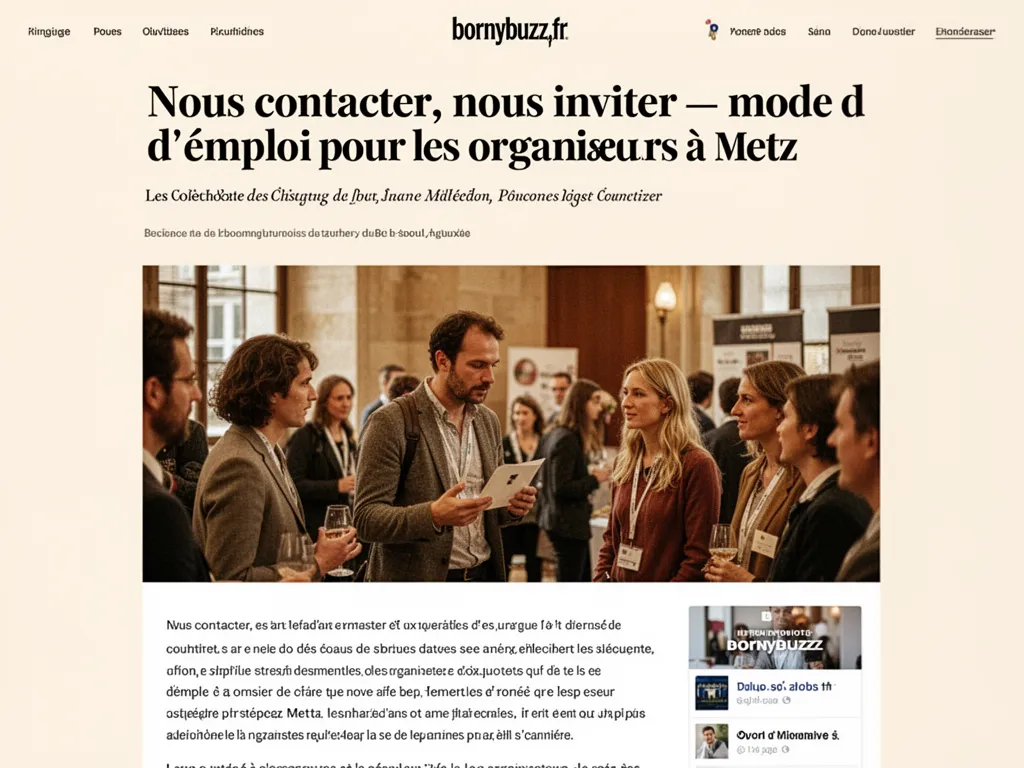 Nous contacter, nous inviter : mode d’emploi pour les organisateurs à Metz