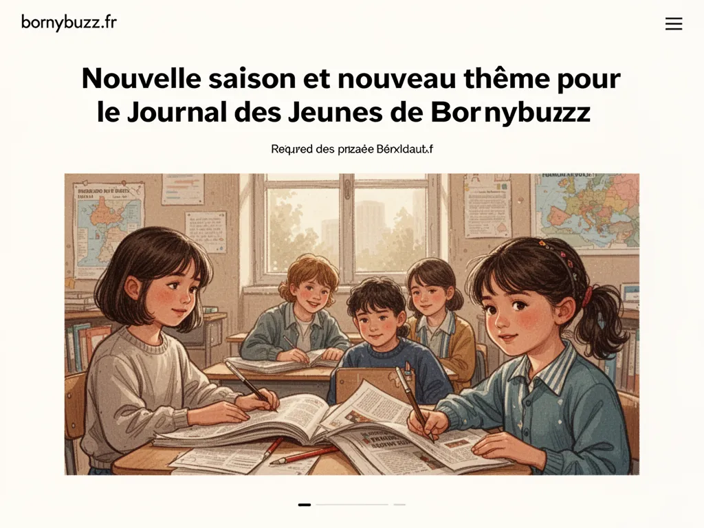 Nouvelle saison et nouveau thème pour le Journal des Jeunes de Bornybuzz
