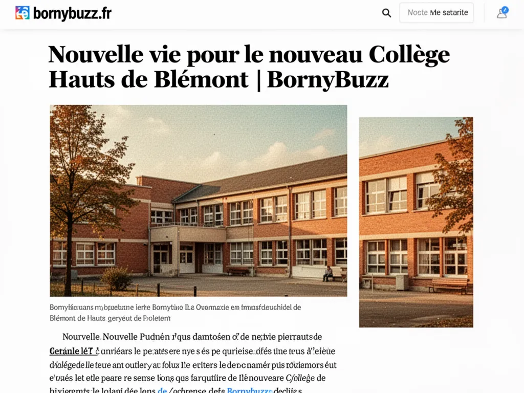 Nouvelle vie pour le nouveau Collège Hauts de Blémont | BornyBuzz