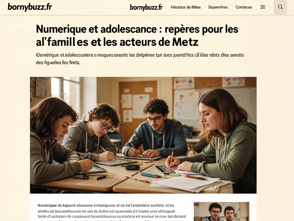 Numerique et adolescence : repères pour les familles et les acteurs de Metz
