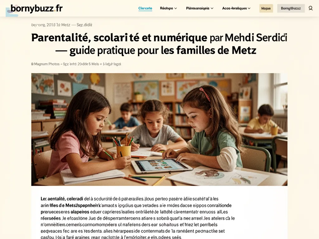 Parentalité, scolarité et numérique par Mehdi Serdidi : guide pratique pour les familles de Metz