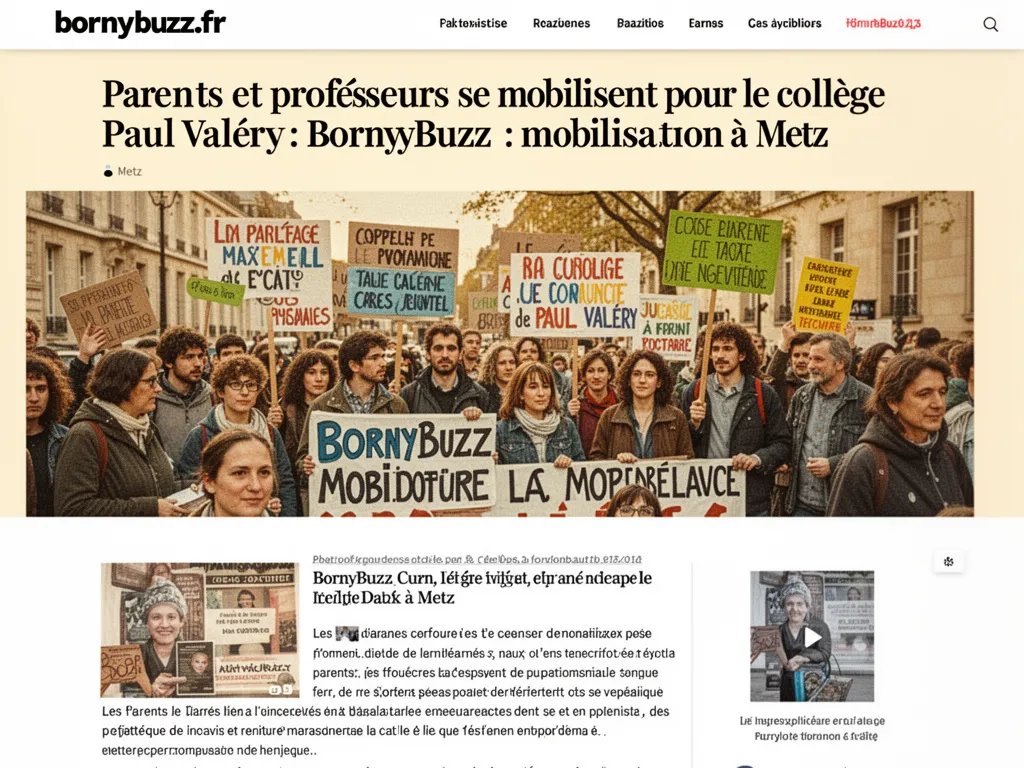Parents et professeurs se mobilisent pour le collège Paul ValéryBornyBuzz : mobilisation et enjeux à Metz