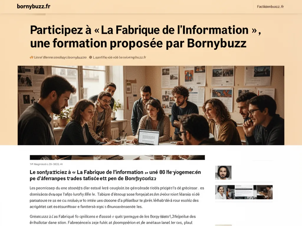 Participez à « La Fabrique de l'Information », une formation proposée par Bornybuzz