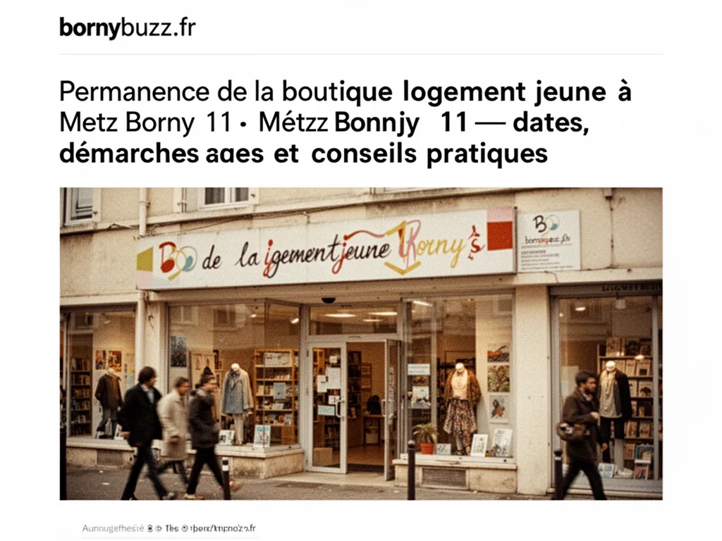 Permanence de la boutique logement jeune à Metz Borny 11 : dates, démarches et conseils pratiques