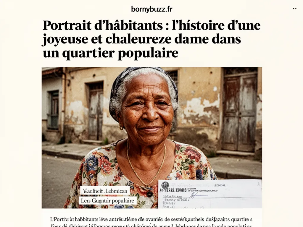 Portrait d'habitants : l'histoire d'une joyeuse et chaleureuse dame dans un quartier populaire