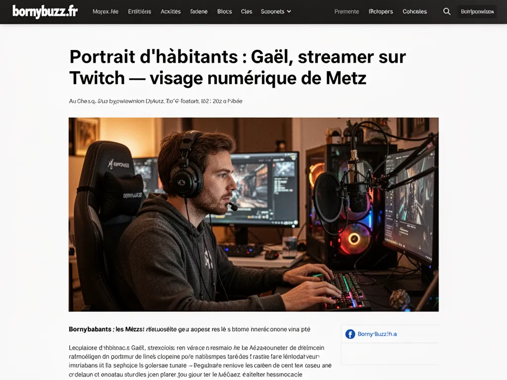 Portrait d’habitants : Gaël, streamer sur Twitch : visage numérique de Metz
