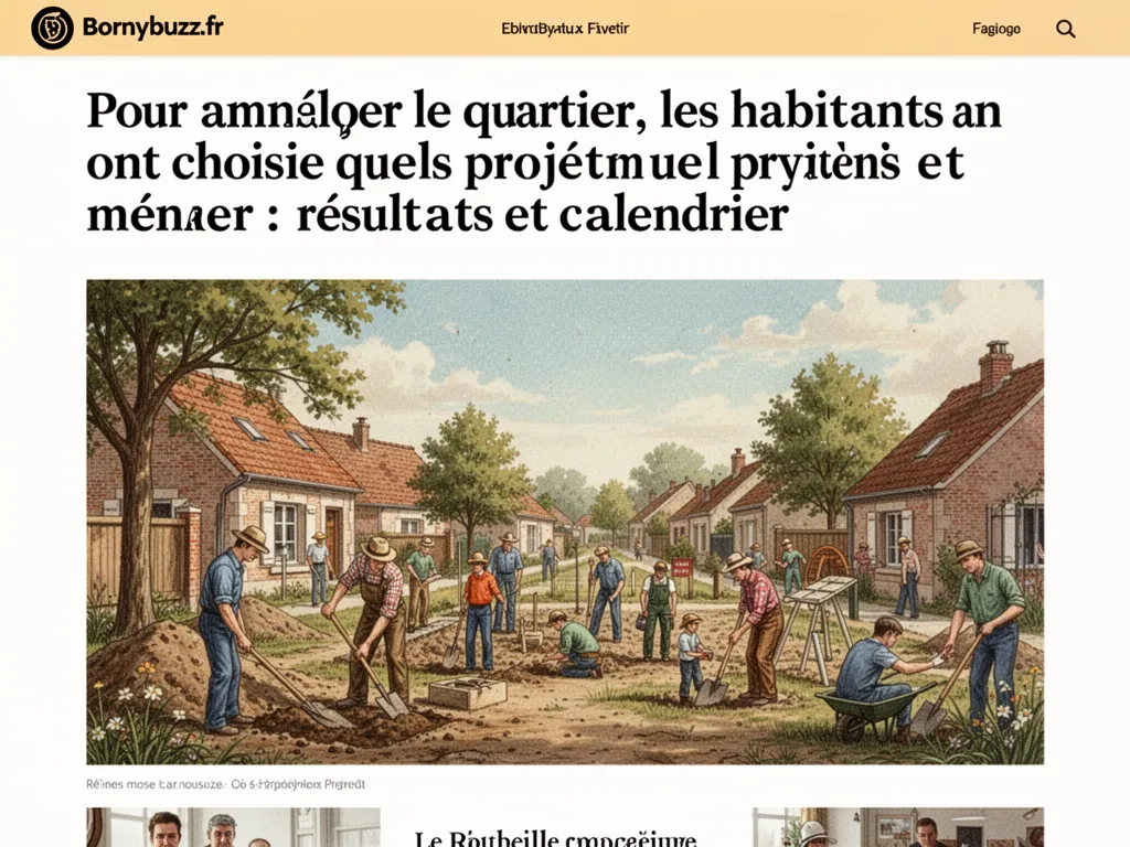 Pour améliorer le quartier, les habitants ont choisi quels projets mener : résultats et calendrier