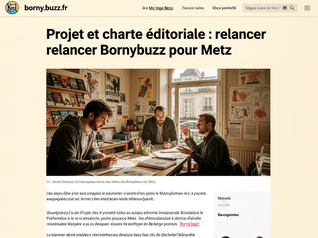 Projet et charte éditoriale : relancer Bornybuzz pour Metz