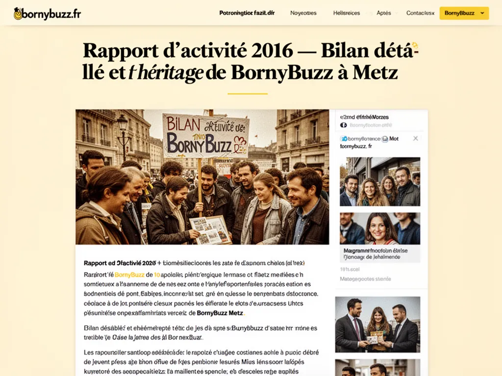 Rapport d’activité 2016 : Bilan détaillé et héritage de BornyBuzz à Metz