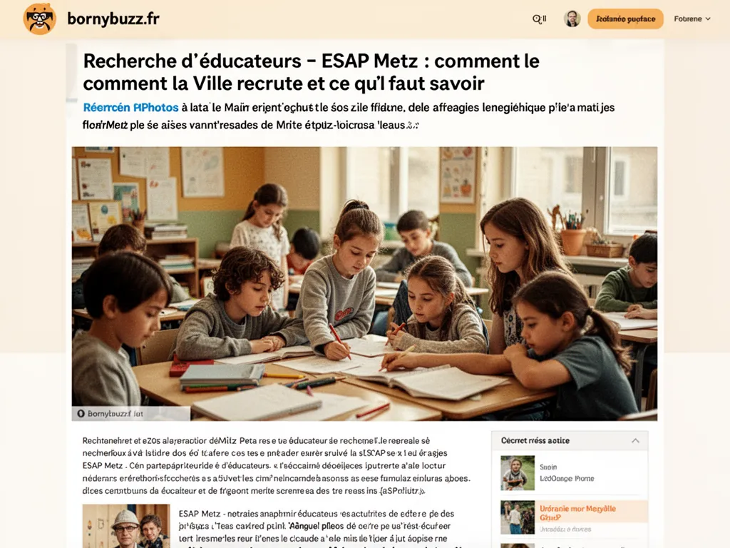 Recherche d'éducateurs - ESAP Metz : comment la Ville recrute et ce qu'il faut savoir