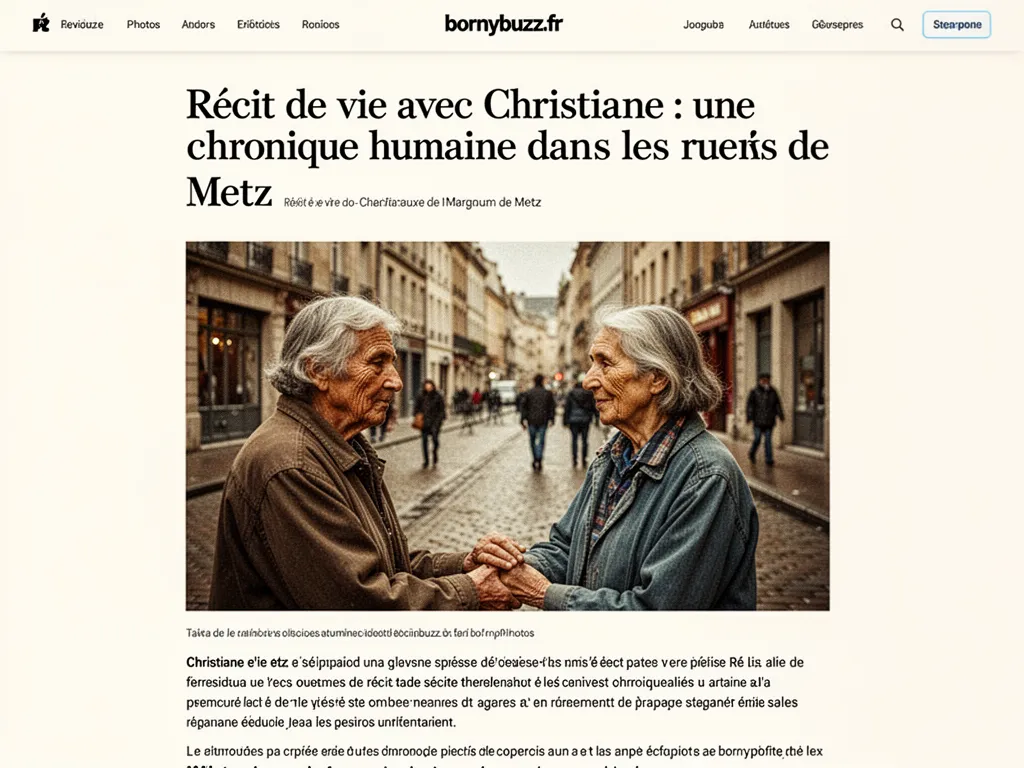 Récit de vie avec Christiane : une chronique humaine dans les rues de Metz