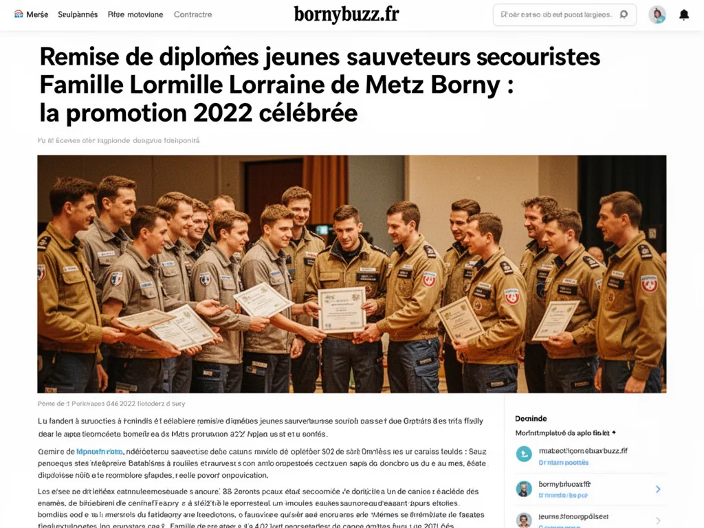 Remise de diplômes jeunes sauveteurs secouristes Famille Lorraine de Metz Borny : la promotion 2022 célébrée