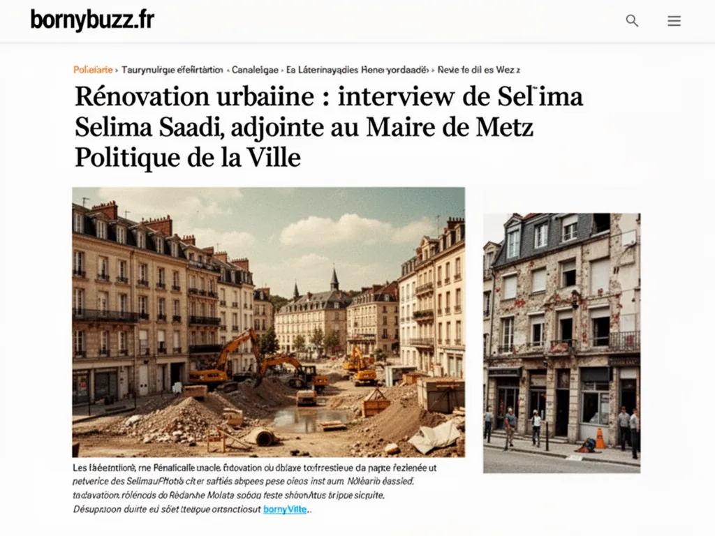 Rénovation urbaine : interview de Selima Saadi, adjointe au Maire de Metz Politique de la Ville