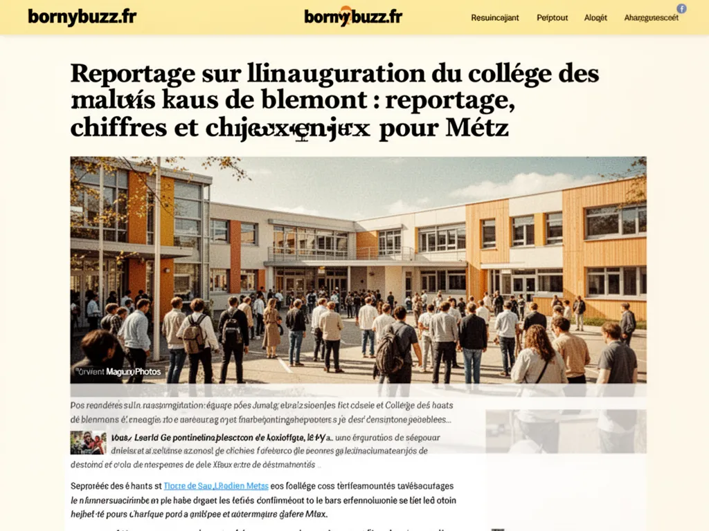 reportage sur linauguration du college des hauts de blemont : reportage, chiffres et enjeux pour Metz