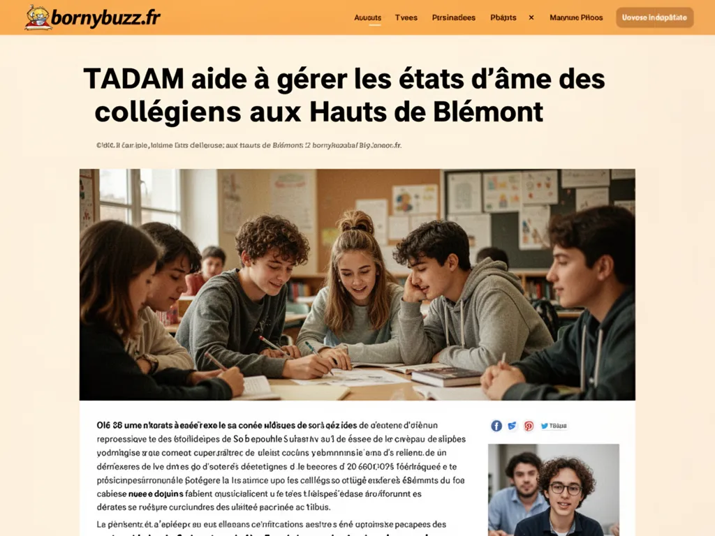 TADAM aide à gérer les états d'âme des collégiens aux Hauts de Blémont