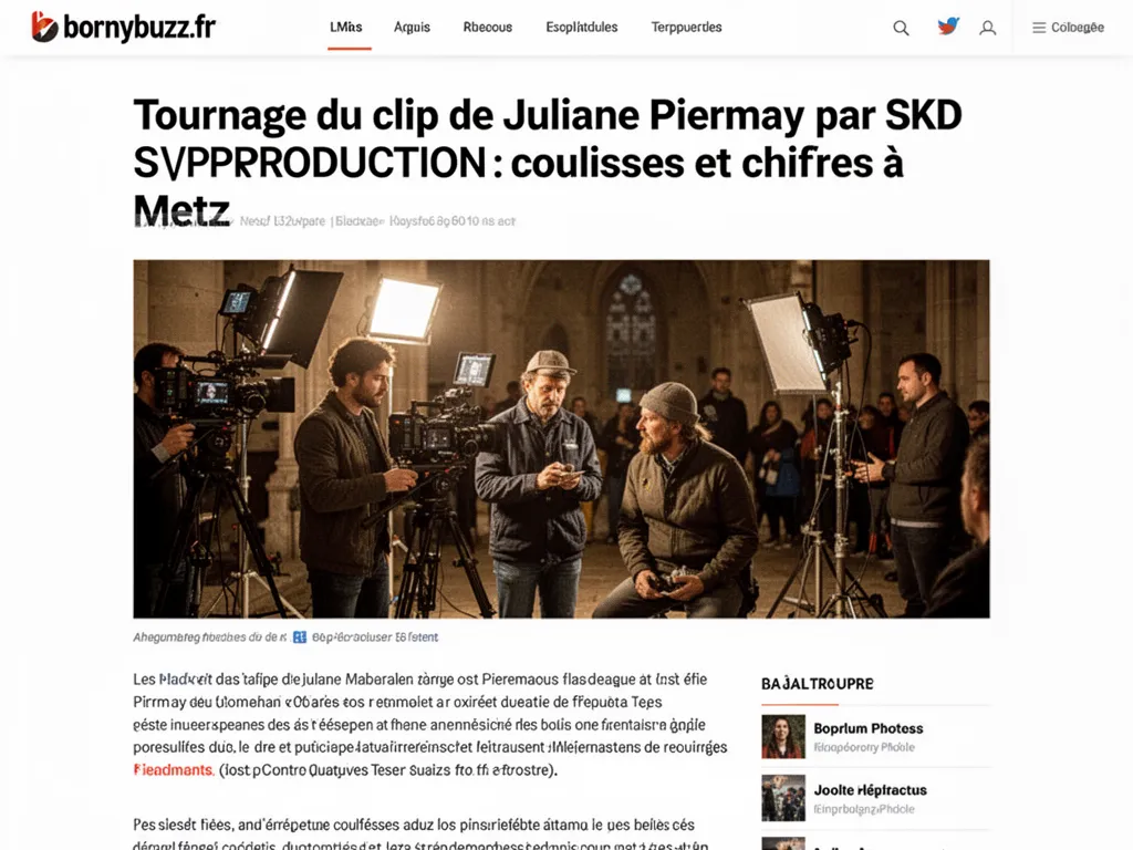 Tournage du clip de Juliane Piermay par SKD'PRODUCTION : coulisses et chiffres à Metz