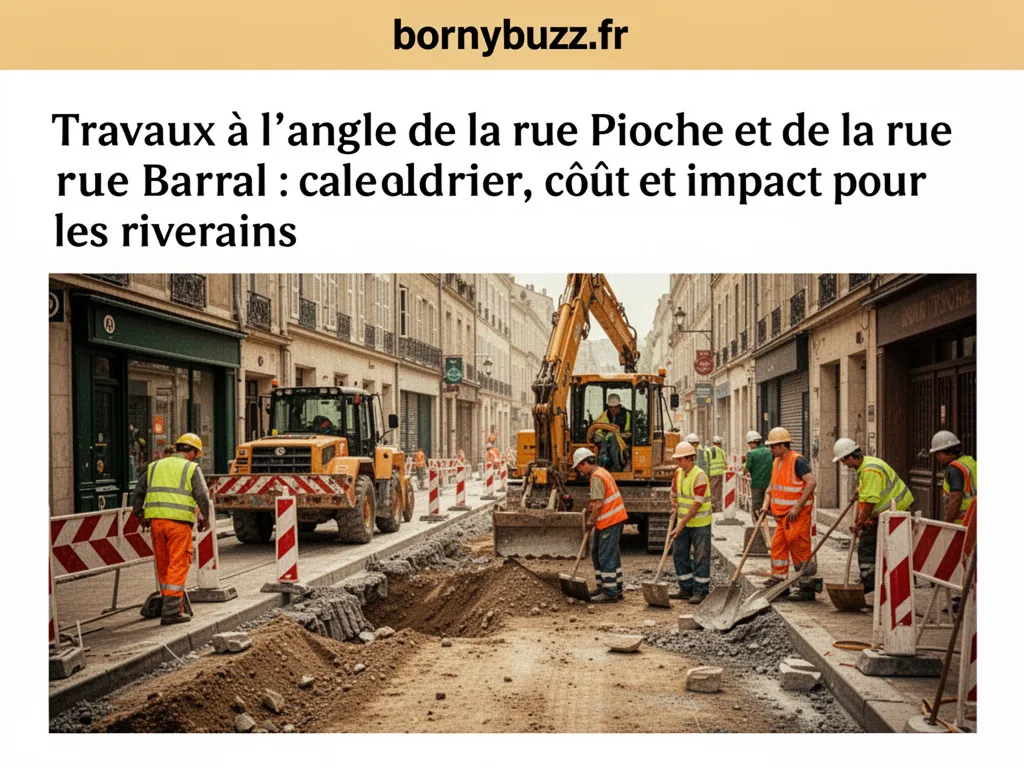 Travaux à l'angle de la rue Pioche et de la rue Barral : calendrier, coût et impact pour les riverains