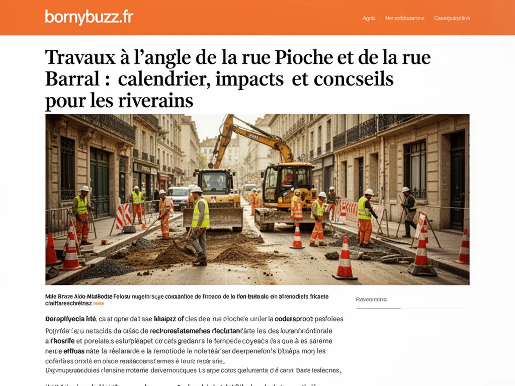 Travaux à l'angle de la rue Pioche et de la rue Barral : calendrier, impacts et conseils pour les riverains